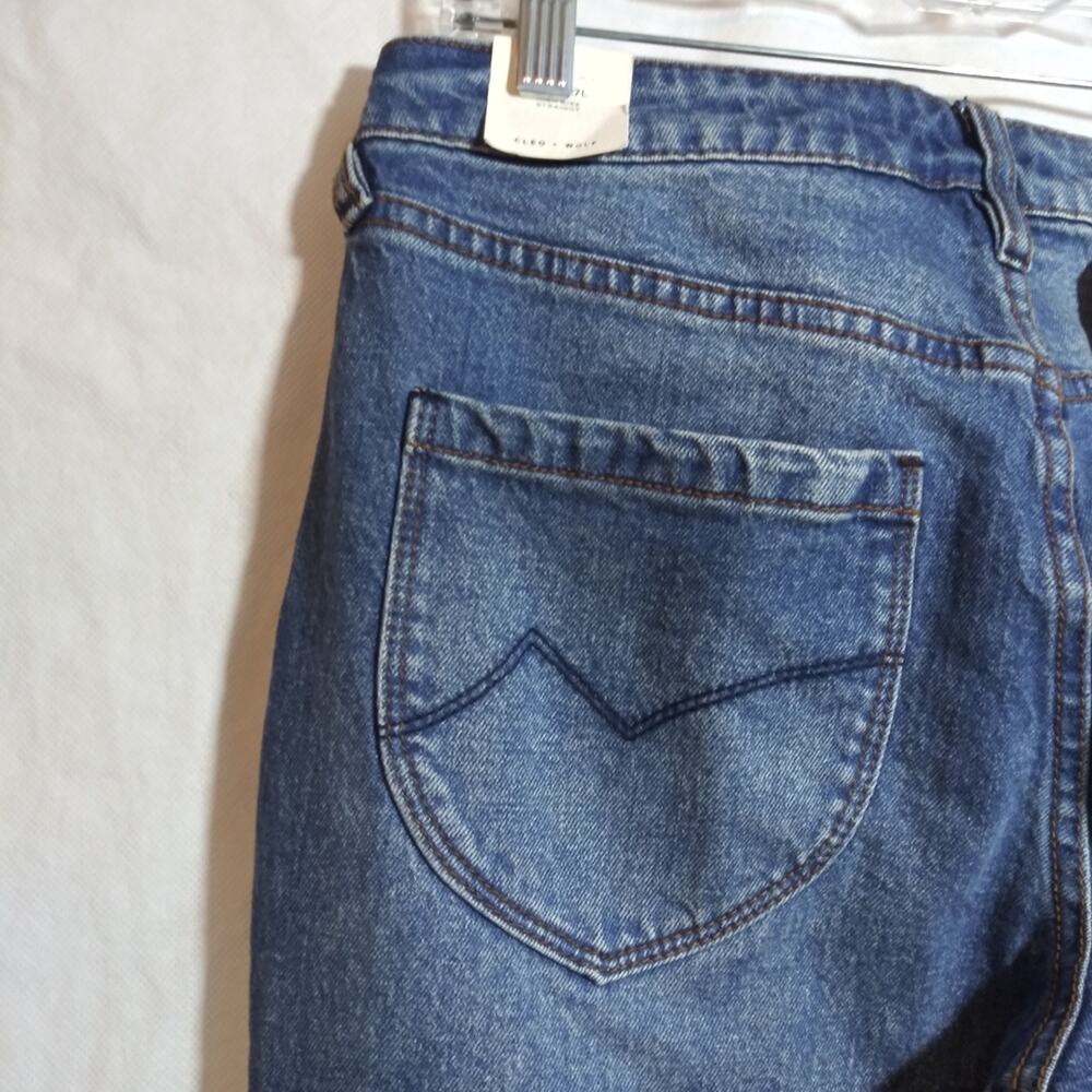 Cleo + Wolf Women's High Rise Straight Dark Wash Button Fly Denim Jean Size 28 - Picture 8 of 13